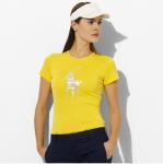 t-shirt 2014 femmes polo populaire autour cou mode pas cher jaune